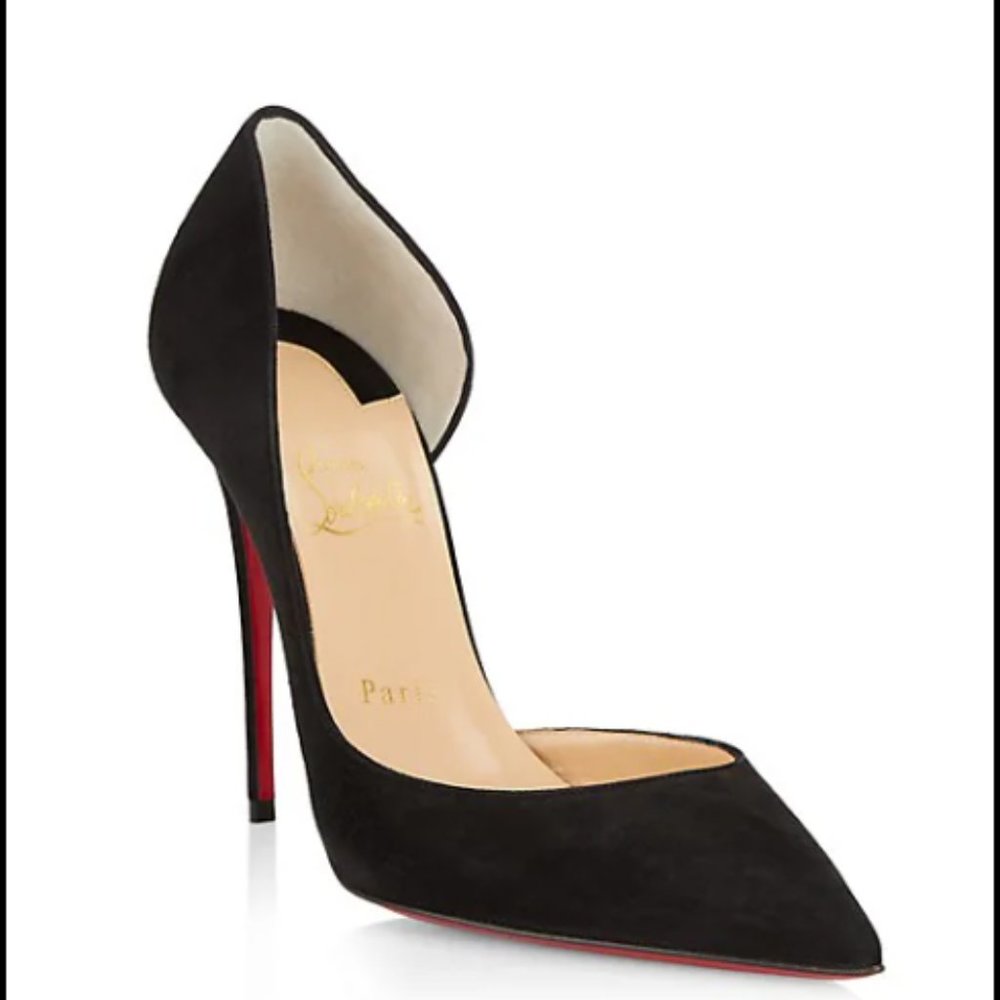 Christian Louboutin Iriza Half d'Orsay Suede Pumps